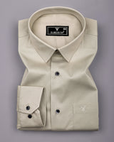 Ivory Cream Soft Cotton Formal Solid Shirt