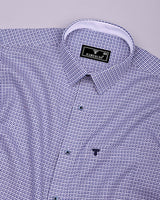 Surf Blue With White Heavy Dobby Designer Cotton Shirt