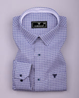 Surf Blue With White Heavy Dobby Designer Cotton Shirt