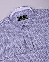 Surf Blue With White Heavy Dobby Designer Cotton Shirt
