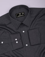Coal Black With White Texture Premium Cotton Shirt