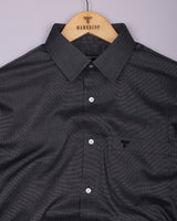 Coal Black With White Texture Premium Cotton Shirt