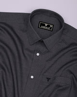 Coal Black With White Texture Premium Cotton Shirt