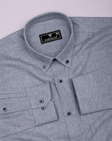 Rhino Gray With Black Micro Check Formal Cotton Shirt