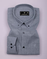 Rhino Gray With Black Micro Check Formal Cotton Shirt