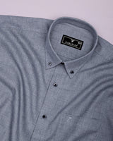 Rhino Gray With Black Micro Check Formal Cotton Shirt