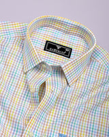 Rainbow Wave Multicolored Check Cotton Shirt