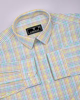 Rainbow Wave Multicolored Check Cotton Shirt
