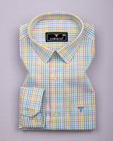 Rainbow Wave Multicolored Check Cotton Shirt
