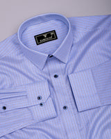 Shark Blue With Black Check Premium Giza Shirt
