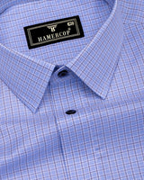 Shark Blue With Black Check Premium Giza Shirt