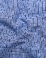 Tappa Blue Houndstooth Check Formal Cotton Shirt
