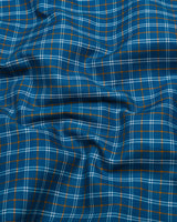 Mineral Blue With White Twill Check Premium Cotton Shirt