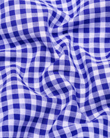Lazuli Blue With White Check Dobby Cotton Shirt