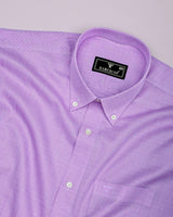 Purple With White Houndstooth Check Premium Cotton Shirt