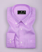 Purple With White Houndstooth Check Premium Cotton Shirt