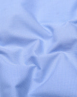 SkyBlue With White Micro Check Formal Cotton Shirt