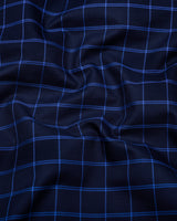 Scala Blue Twill Check Formal Giza Shirt