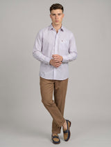 Dusty Pink With White Python Texture Dobby Cotton Shirt