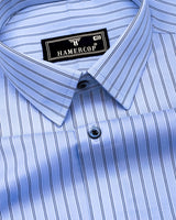 Relief Blue With White Stripe Formal Cotton Shirt