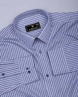 Squirrel Gray With Blue Stripe Formal Cotton Shirt