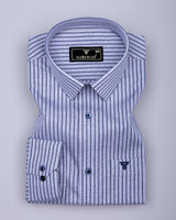 Squirrel Gray With Blue Stripe Formal Cotton Shirt