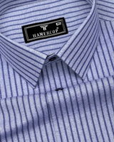 Squirrel Gray With Blue Stripe Formal Cotton Shirt