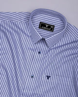 Squirrel Gray With Blue Stripe Formal Cotton Shirt