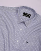 Nikolyn Blue With White Pencil Stripe Formal Cotton Shirt