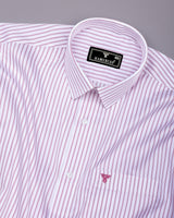 Pink Pin Stripe Formal Cotton White Shirt