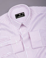 Pink Pin Stripe Formal Cotton White Shirt