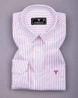 Pink Pin Stripe Formal Cotton White Shirt