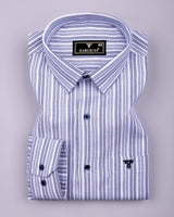 Nimora Blue With White Dobby Stripe Premium Gizza Shirt