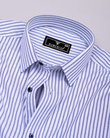 Zifi Blue With White Stripe Premium Giza Shirt