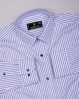 Zifi Blue With White Stripe Premium Giza Shirt