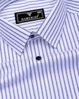 Zifi Blue With White Stripe Premium Giza Shirt