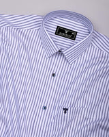 Zifi Blue With White Stripe Premium Giza Shirt
