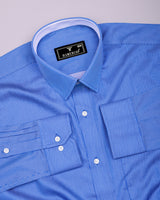 Odate Blue With White Stripe Premium Cotton Designer Shirt