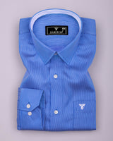 Odate Blue With White Stripe Premium Cotton Designer Shirt