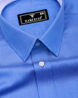 Odate Blue With White Stripe Premium Cotton Designer Shirt