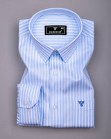 Linfen Blue With White Stripe Premium Giza Shirt