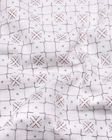 Pecan White With Brown Printed Dobby Cotton Shirt