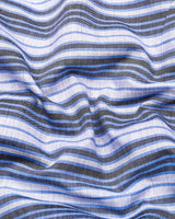 Iron Gray With Blue Twill Stripe Cotton Shirt