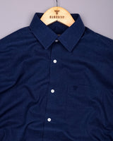 Planet Blue Melange Cotton Formal Shirt