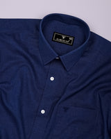 Planet Blue Melange Cotton Formal Shirt
