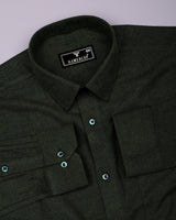 Neon Green Plaid Flannel Solid Heavy Cotton Shirt