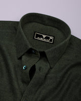 Neon Green Plaid Flannel Solid Heavy Cotton Shirt