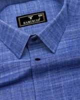 Cornflower Blue Plaid Flannel Heavy Cotton Shirt