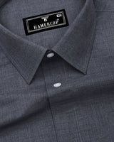 Planet Charcoal Gray Melange Cotton Formal Shirt