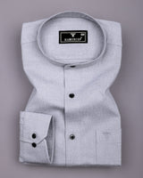 Thermal Gray Plaid Flannel Solid Heavy Cotton Shirt